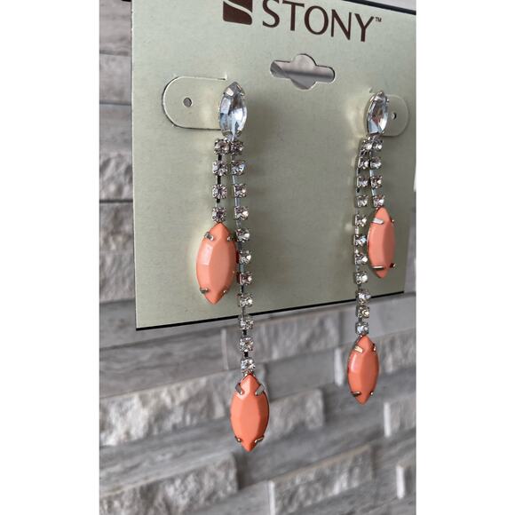 2/$24! Earrings Stony Rhinestone - Picture 2 of 6